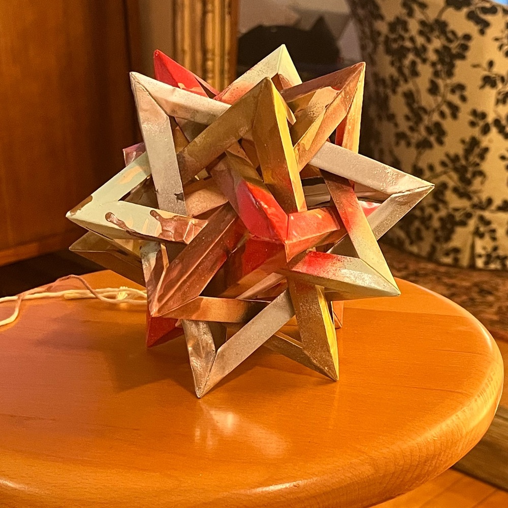 Custom, hand painted origami sculpture